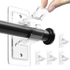 Support Tringle - Support de tringle à rideau autocollant-YIKXIULF-Lot de 4-Aucun perçage requis - pour la salle de bain et le