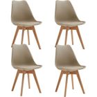 BenyLed Lot de 4 Chaises de Salle à Manger de Style Tulipe Design Scandinave, Marron
