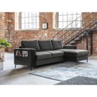 BESTMOBILIER Lilly - Canapé d'angle droit - 4 places - convertible avec coffre - en velours - Gris foncé