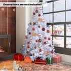 GIANTEX Sapin de Noël Artificiel 2,4 M, Arbre de Noël avec Support en Métal, 1138 Branches en PVC, Parfaite Décor de Fêtes, Blanc