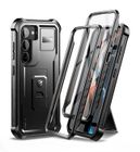 Dexnor Coque pour Samsung Galaxy S23 【Double Cadre Avant et Support】, Technologie Amortisseur, Protection Contre Les Chutes, Noir