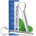 Hygiene Dentaire - Limics24 - Acier Inoxydable | Lot Deux Gratte-Langue Une Haleine Fraîche Grattoir Langue Inox