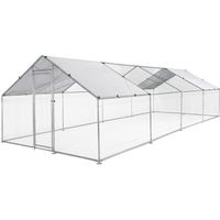 Enclos pour poulailler 24 m² - Babette - Volière en acier galvanisé. bâche de toit imperméable et anti UV. porte avec loquet. enclos