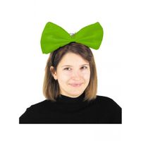 Serre-tête gros nœud vert fluo adulte - Accessoire de déguisement - Femme - Intérieur - 18 ans