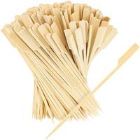 Piques Brochettes de Bambou,400x Brochettes Fingerfood en bois de bambou - brochettes en bois à large manche (400 PCS - 18cm)