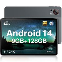 Tablette Tactile DOOGEE T30SE WIFI,11 pouces 2.4K,Android 14,8580mAh 9 Go + 128 Go,Dual 4G-TUV-HI-RES-Contrôle parental PC - Gris