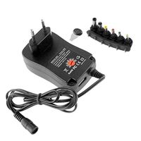 OCIODUAL Adaptateur Universel Chargeur USB Plug 3-12V AC-DC 2.1A 30W 6 Prises Noir Universal Adapter Charger Power Voltage