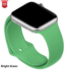BRACELET MONTRE CONNEC. 42 44 45mm SM - Vert clair - Bracelet En Silicone Pour Apple Watch,Pour Apple Watch Iwatch Série 6 Se 5 4 3 7