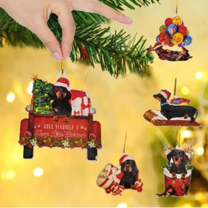 PERSONNAGES ET ANIMAUX Ornements de Noël, paquet de 5, pendentif Animal de dessin animé Unique, décoration de fête à domicile, cadeau (chien)