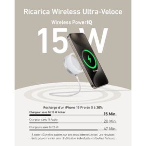 CHARGEUR TÉLÉPHONE Anker Chargeur Induction iPhone Ultra Rapide MagGo