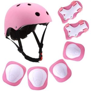 iixpin Lot de 7 Pièces Equipement de Protection Casque Vélo Enfant  Protège-poignet Genouillère Coudière Rouge #1