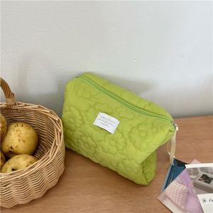 TROUSSE DE TOILETTE  Petit vert--Ins Trousse de toilette portable à fleurs souples pour femme, sac de rangement pour documents mac