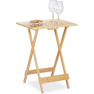 TABLE D'APPOINT Table Pliante, Bambou, pour Salon, Balcon et terra
