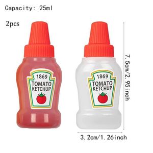 CAISSE ALIMENTAIRE 2pcs - Ensemble de 2 Mini bouteilles Ketchup à la 