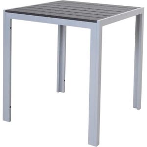 Ensemble table et chaise de jardin Ensemble table chaise de jardin - Argenté et noir - Aluminium - Polywood - 70 x 70 x 75 cm