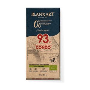 CHOCOLAT PÂTISSIER BLANXART - Chocolat noir 93% Congo Eco (0% sucres ajoutés) 80 g
