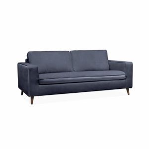 CANAPE CONVERTIBLE Canapé lit 3 places bleu avec matelas 12cm d'épais