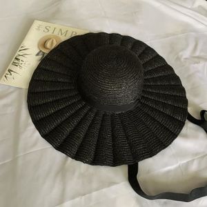 CASQUETTE Casquette,Chapeau de paille noir naturel pour femm
