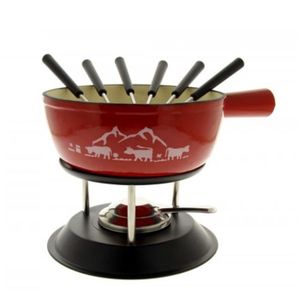 Chasseur Service /à fondue Fonte Rouge chili