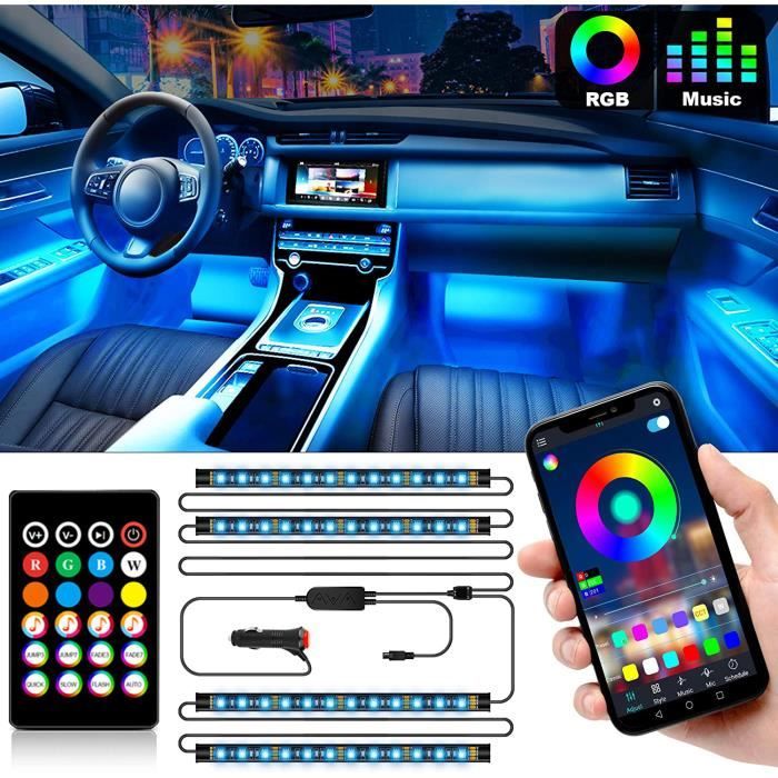 Acheter 6M RGB LED voiture atmosphère lampe intérieur lumière ambiante  bande téléphone APP contrôle