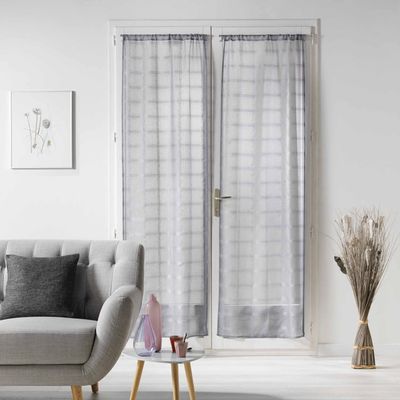 Paire De Petits Voilages Dentelle Chatons Et Franges Blanc 60x160 Cm - HOME MAISON