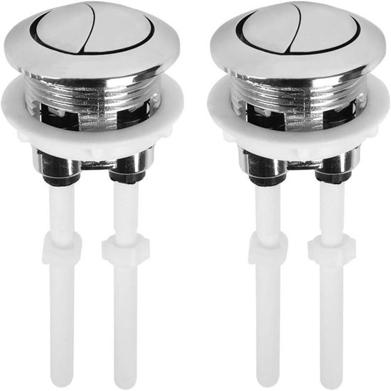 Bouton de chasse d'eau en acier inoxydable, bouton de chasse d'eau à ressort, piston de rechange pour toilettes, bouton poussoir standard en acier inoxydable Bouton de chasse d'eau en acier inoxydable, bouton de chasse d'eau à ressort, piston de rechange pour toilettes, bouton poussoir standard en acier inoxydable
