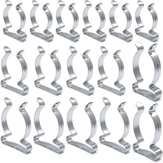 Lot De 16 Clips à Ressort 3-H Pour Éponges Et Balais - Supports Muraux Garage En Acier (13mm X6, 16mm X4, 19mm X4, 25mm X2)