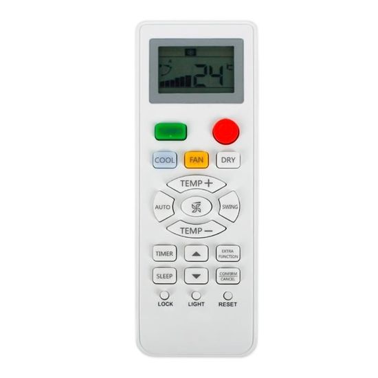 Télécommande Universelle Climatisation Haier - Remplacement Infrarouge Blanc Avec Piles AAA