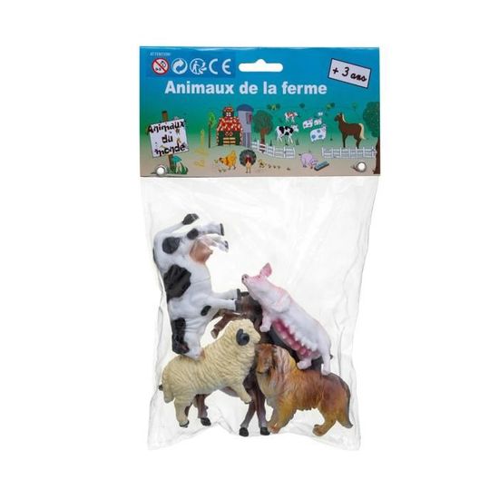 Ludi - Animaux De Ferme - 8 Figurines En Plastique Souple - 1 Poule, 1
