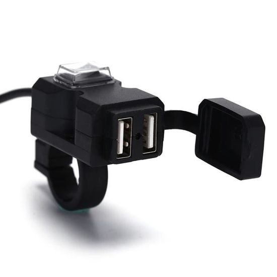 Port USB étanche Pour Moto - Chargeur 12V-24V Imperméable - Compatible Smartphone GPS