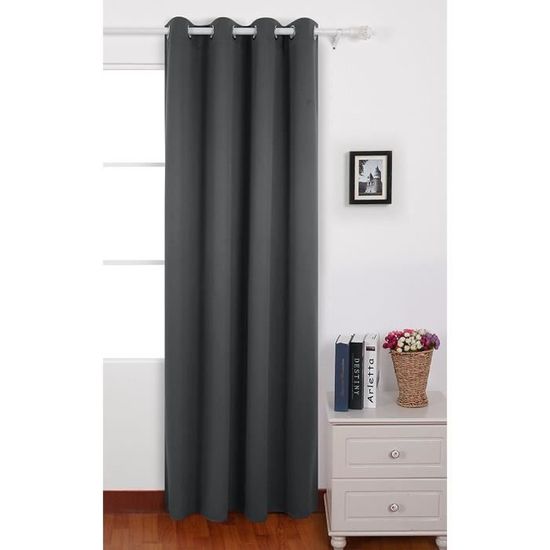 Deconovo Rideau Occultant Isolant Thermique Oeillet Chocolat 132x138cm Rideaux pour Petites Fen/êtres