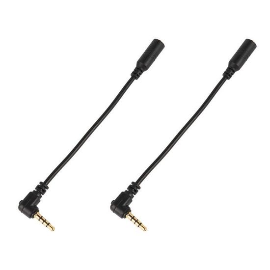 2PCS TRS vers TRRS convertisseur 3.5mm câble adaptateur de microphone pour téléphone tablette