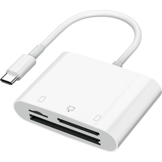 Lecteur De Carte SD/Micro SD USB-C - Adaptateur Pour IPhone 15, IPad, MacBook, Android (Plug And Play) - 11