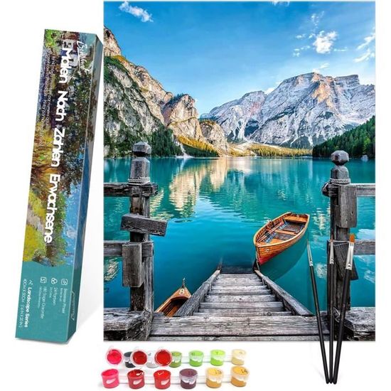 Bougimal Peinture par Numéro Adulte Paysages avec Pinceaux et Acryliques Bricolage Peintures Kits, pour la Décoration Intérieure maison, Fleurs Bougimal Peinture par Numéro Adulte Paysages avec Pinceaux et Acryliques Bricolage Peintures Kits, pour la Décoration Intérieure maison, Fleurs
