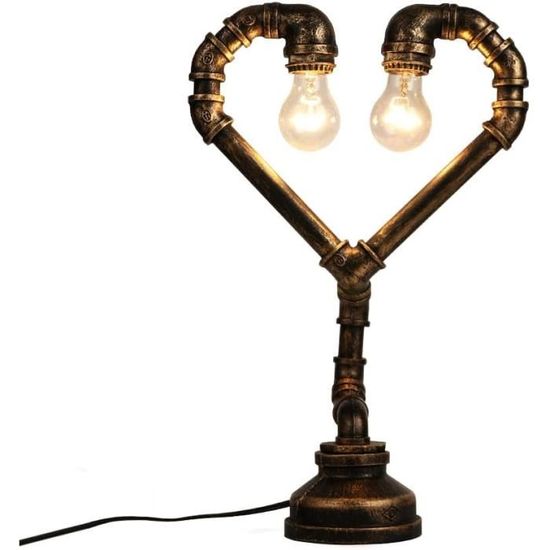 GBKDQQ Lot De 2 Pieds De Lampe De Table Vintage E27 - Culot E27 - Lampe De Table Vintage Avec Interrupteur à Câble - Maximum 100 W - Noir - Ampoule Non Incluse