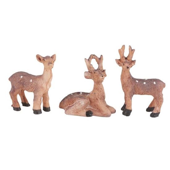 Figurine Chevreuil Dansant Rakso 17cm - Tête Articulée - Marron - Décoratif
