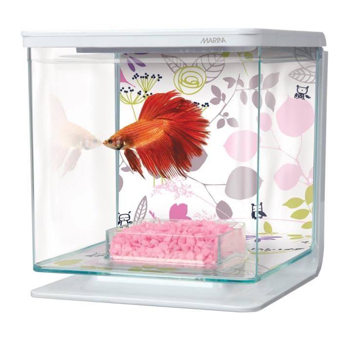 Aquarium Marina Betta Kit 2l Floral Cdiscount Animalerie