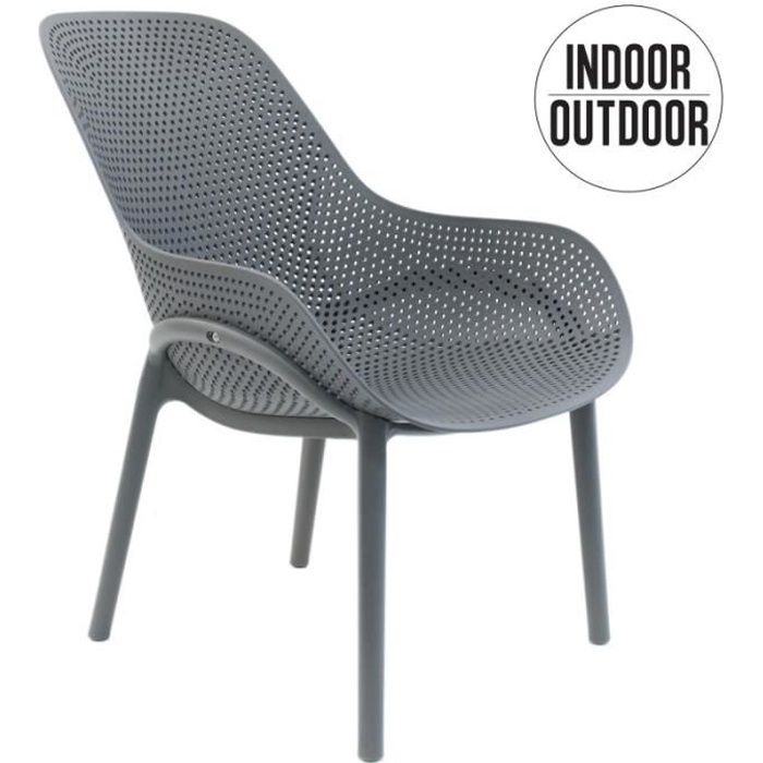 Poufs fauteuils et chaises - Fauteuil Malibu - L 77,5 x P 59 x H 82 cm - Gris
