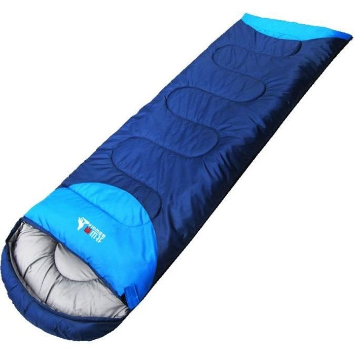 DAMILY® Camping sac de couchage chaud auto-conduite adulte voyage en plein air simple résistant au froid-Bleu