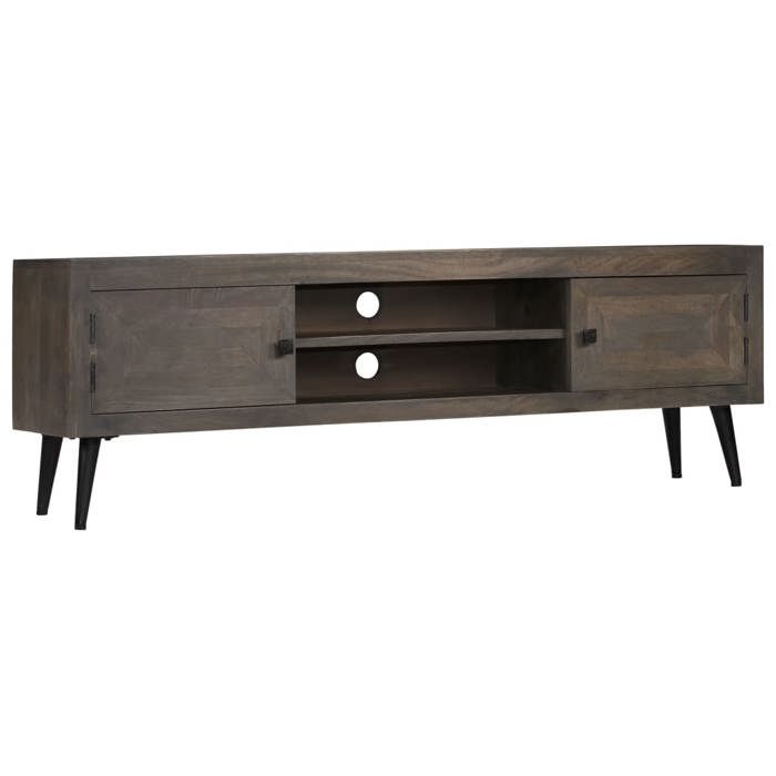 Meuble télé buffet tv télévision design pratique bois massif de manguier 140 cm 2502014