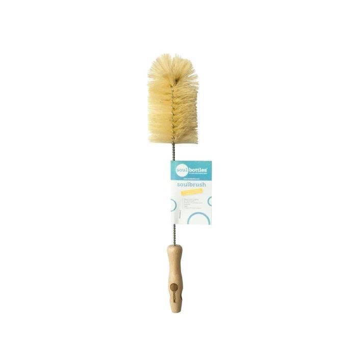 Soulbottles Brosse en Bois de hêtre en Acier Inoxydable avec Brosse à Bouteille Naturelle - SBR-01