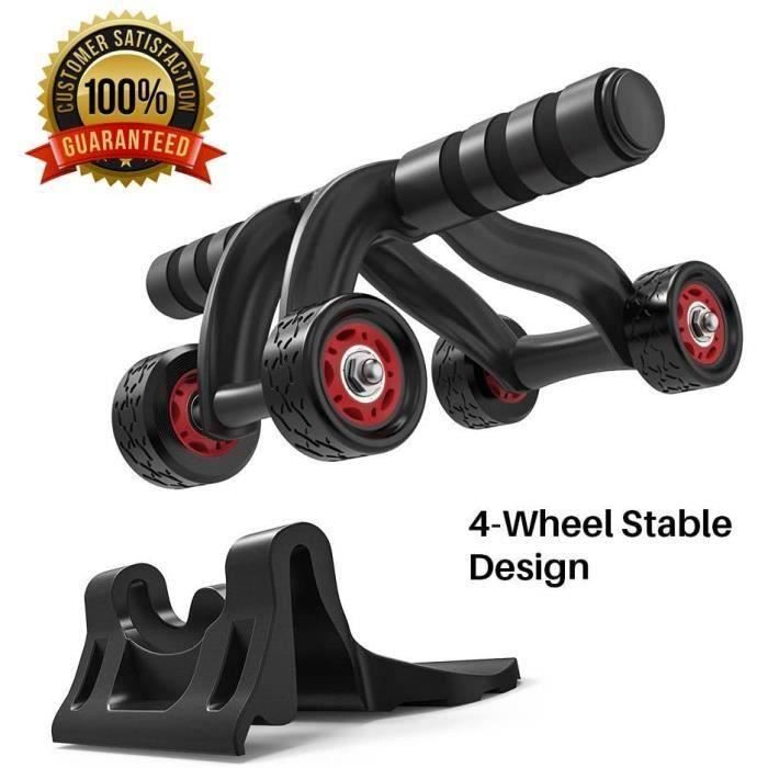 Roue Abdominaux AB Wheel Roller de Fitness Musculation Appareil Abdos-Tapis Epais pour Genou, Pratique pour Femme et Homme