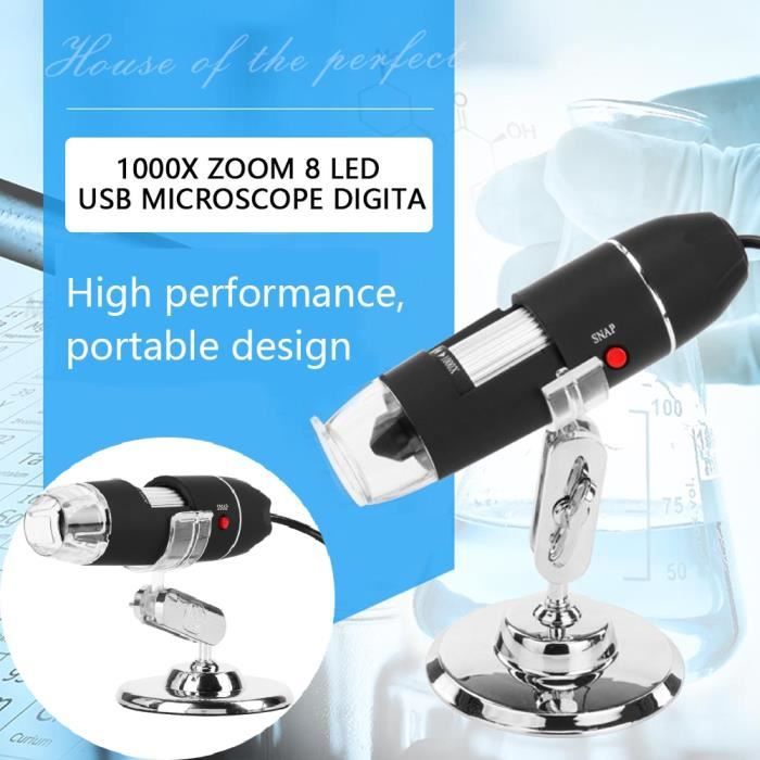 Drfeify 1000X Zoom 8 LED USBVidéo d'appareil-photo d'endoscope de loupe de microscope digital -OLL