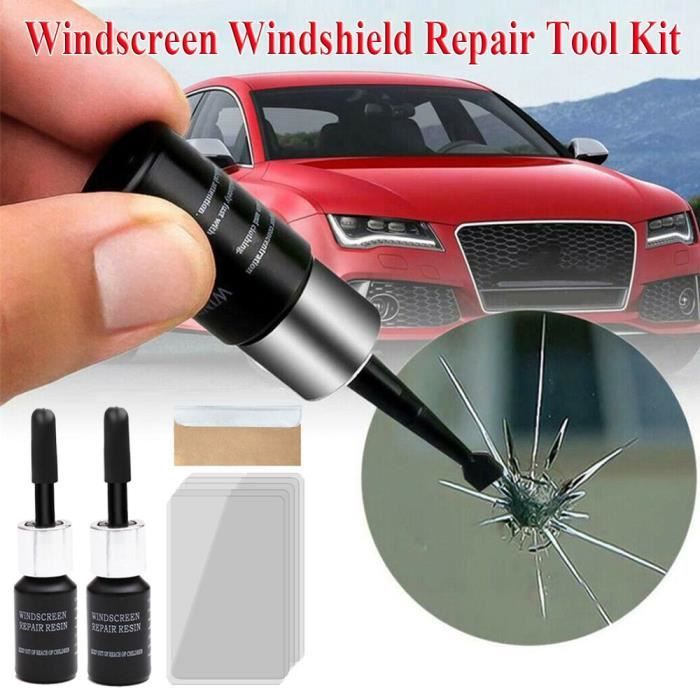 Coffret outillage,Outil de réparation de pare-brise de voiture,Kit de réparation de vitres de voiture,bricolage,2 pièces