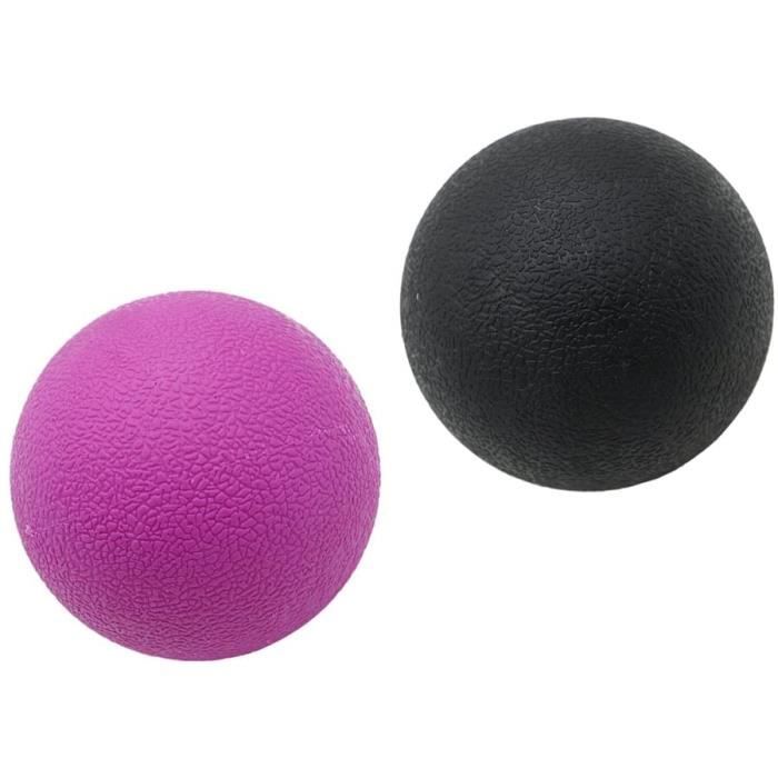 Acupression Bonarty 2 Pcs Trigger Point Deep Tissue Lacrosse Myofascial Boule De Massage Pour Le - Violet noir 35431