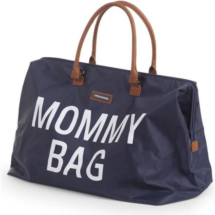Sac à langer Mommy Bag bleu marine avec matelas à langer.