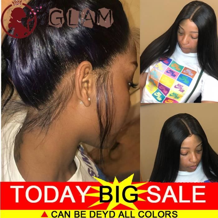 360 perruque femme lace front wig REMY cheveux naturel brésilienne 24pouces(60cm)Raide avec bébé cheveux100% mèche