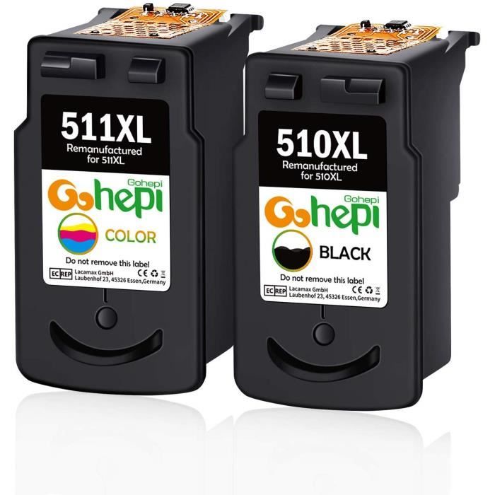 CANON Cartouche d encre PG-510 / CL-511 noir et couleurs compatible pour MP480 MP490 MP492 MP495 MP499 MX320 MX330 MX340 MX350 MX360