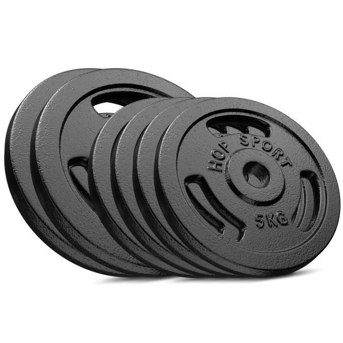 HS Hop-sport Disques en Fonte 40kg (2x10kg + 4x5kg) SET DE