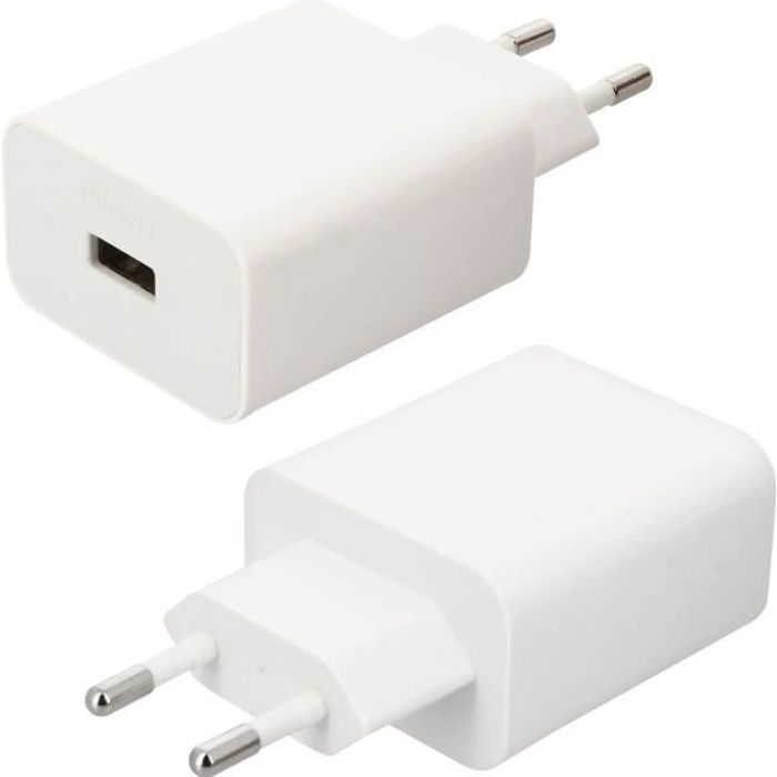 Chargeur Mural USB SuperCharge 40W Charge Rapide avec Câble USB-C Huawei Blanc